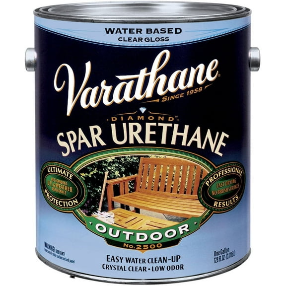 Rust-Oleum Diamond Water Based Outdoor Spar Urethane - Clear Satin - 2 Pack, 1 Gallon Each