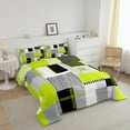 thumbnail image 3 of Erosebridal Geometry Lines Bedding Twin Comforter Set,Patchwork Rectangle Down Comforter,Stripe Bedroom Decor,Reversible,Lightweight,2-Piece, 3 of 7