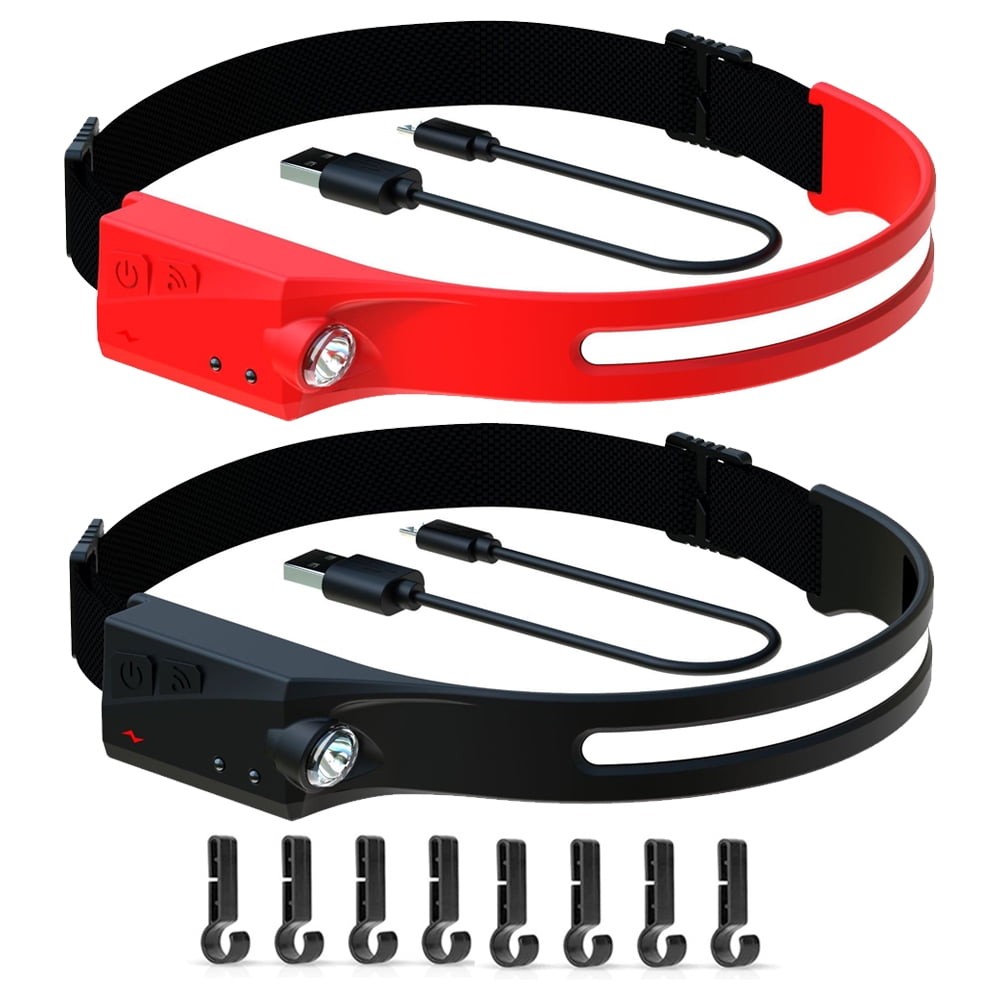 Rechargeable Wide Beam Headlamp, Motion Sensor Headlamp Lightweight