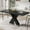 Black, variant on Square Modern Dining Table, Stretchable Black Marble Table Top, & Metal, 47.24"-61.19"l, 220 Lbs Load Marble Surface, Steel, 61.19 In. Depth
