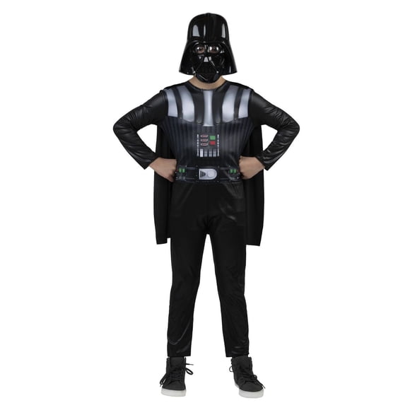 STAR WARS DARTH VADER YOUTH COSTUME - Jumpsuit with Detachable Cape and 3D Half Mask