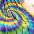 thumbnail image 3 of Colorful Rainbow Tie Dye Spiral Pattern Blanket,Comfortable Soft Flannel Throw Blanket,All Season,Warm Lightweight Blankets for Sofa Bed Couch Living Room Chair,30"x40", 3 of 4