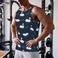 thumbnail image 5 of Gukieu Cartoon Swan Print Men's Quick Dry Fitness Vest, Round Neck Sleeveless Fitness Bodybuilding Top-4X-Large, 5 of 7