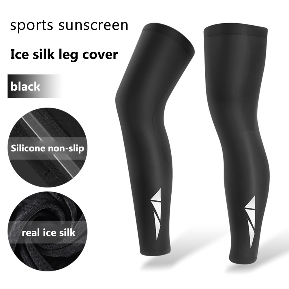 2024 Sports Compression Long Leg Sleeves Sun Protection Ice Silk Leg ...