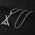 thumbnail image 6 of HZMAN Baseball and Baseball Bat Cross Sports Stainless Steel Pendant Necklace 22+2'' Chain (Silver), 6 of 8