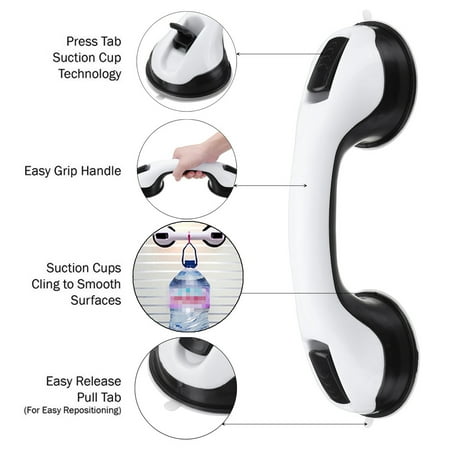 Spa Side Handrail - Waterproof Powerful Strong Suction Cup Bathroom Handle Bathroom Toilet Grab Bar Handle Rail Grip Tub Anti-Slip Support Handrail for Shower Safety