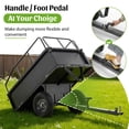 thumbnail image 3 of 600LB Heavy Duty Steel Dump Cart Trailer, 17 Cu.Ft. Tow Behind Hauling Wagon for ATV, Lawn Tractor and Garden with 16” Tires, Black, 3 of 15