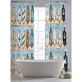 thumbnail image 5 of Nautical Paddle Sheer Curtains 96 Inch Long 2 Panels, Colorful Paddle Blue Wooden Broad Light Filtering Rod Pocket Curtains, Sheer Voile Drapes for Living Room Bedroom, 52"x96", 5 of 8