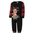thumbnail image 4 of Family Matching Christmas Pajama Set, Reindeer Long Sleeve Tops Elastic Waist Plaid Pants, 4 of 7