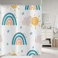 thumbnail image 4 of Rainbow Shower Curtain, Lovely Kids Rainbows Pattern Colorful Cute Cloud Sun Stars Cartoon Bath Curtains Waterproof Fabric with Hooks for Home Decor, 72Wx72H, 4 of 6