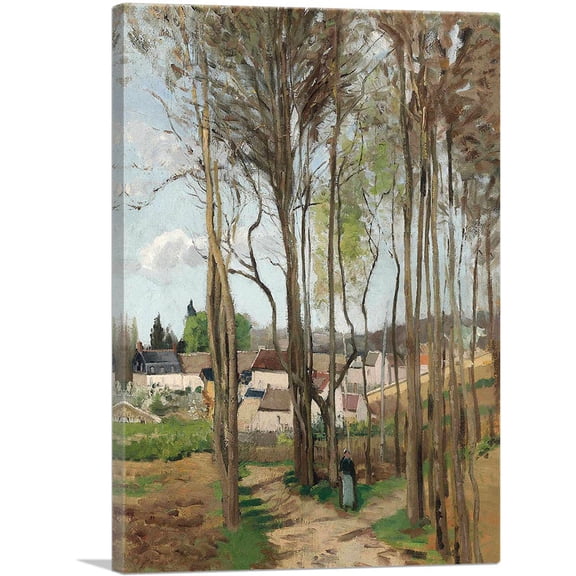 ARTCANVAS The Village Through The Trees Canvas Art Print by Camille Pissarro - Size: 26" x 18" (0.75" Deep)