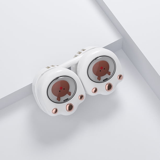 Ventilador De Cuello Cat Claw Neck Fan Bladeless 3 velocidades 1500mAh Carga USB para deportes (Blanco)