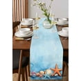 thumbnail image 4 of Ocean Coastal Table Runner Cotton Linen 36 Inch Holiday Dresser Scarves, Vintage Blue Watercolor Starfish Shell Tablerunner for Kitchen Coffee Dining Bedroom Living Room Dinner Scarf Décor 13''x36'', 4 of 9