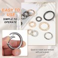 thumbnail image 4 of Uxcell Spring O Rings, Metal Round Clips Flat Trigger Keyrings Snap Buckle Clasps for Keychains and Bags Black 1.6 Inch, 4 of 7