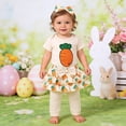 thumbnail image 2 of Easter Outfit Baby Short Sleeve Cute Print Bodysuit Tutu Skirts and Headband 4 Pcs Baby Girls Summer Outfit Set 0-3 Months Baby Girl Clothes, 2 of 6