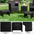 thumbnail image 5 of Yaheetech 2pcs Wicker Ottomans with Removable Cushion, Black/Gray, 5 of 7