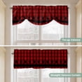 thumbnail image 5 of Red Black Plaid Tie Up Valance Curtains for Windows, Kitchen Curtains Window Treatments, Country Vintage Star Abstract Gingham Short Window Shades Valances for Bedroom Bathroom Cafe 42"x18", 5 of 8