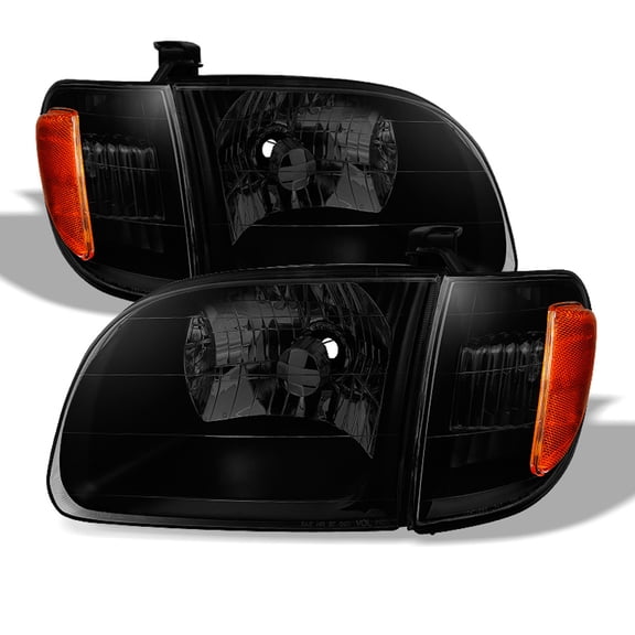 For Blk Smoke 2000-2004 Toyota Tundra Regula/Access Cab Headlights  Corner Lamps