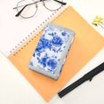 thumbnail image 7 of JIALIOU Nylon Trifold Card Wallet with ID Window Zipper Pocket for Men Women Teen Blue White Porcelain with Roses, 7 of 7