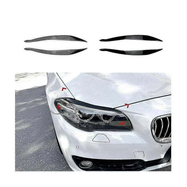 For 5series F10 F11 Later Stage 15-17 Carbon Fiber Front Headlight Cover Garnish Strip Eyebrow Cove