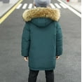 thumbnail image 4 of Mercatoo Winter Long Puffer Jackets for Boys Fu𝐫 Trim Hooded Thickened Down Coat Warm Full Zip Parka Mid Length Insulated Coats, 4 of 9