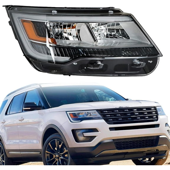 Waltyotur Headlight Assembly Black Housing Replacement for Explorer 2016 2017 2018 Headlight Passenger Side Replacement for FB5Z13008B FO2519130