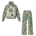 thumbnail image 5 of Yuyamidu Women's Tracksuits 2 Piece Outfits Matching Lounge Sets Loungewear Boho Flower Sea Turtle Drawstring Sweatshirt Wide Leg Sweatpants Sweatsuit for Yoga Golf Running Tops Bottoms Set, 5 of 7