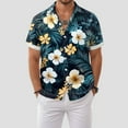 thumbnail image 2 of Mens Hawaiian Shirt Short Sleeve Button Down Shirts Tropical Floral Summer Beach Shirts,S-3XL, 2 of 7