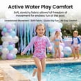 thumbnail image 2 of Girls Mermaid Long Sleeve Costume Scale Print One Piece Swimsuit Rash Guard Swimsuit Size 7-8Y, 2 of 10