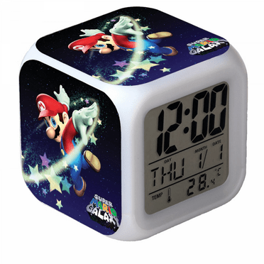 HANNTAOO LED Alarm Clock Super_Mario Pattern Creative Desk Table Clock Glowing Electronic Colorful Digital Clock for Unisex Adults Girl Boy Kids Children Toy Birthday Present Gift HTNL#321