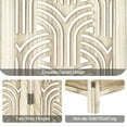 thumbnail image 3 of Hofitlead 4 Panel Carved Room Divider,5.6Ft Wood Folding Screens,for Bedroom Office,Light Brown, 3 of 7