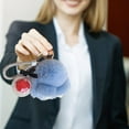 thumbnail image 5 of Fwttom Model Handmades Soft Bunny Pompom Charmss Bunny Car Key Chain Pendant Everlasting Flower, 5 of 5