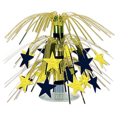Under The Stars Centerpieces Club Pack of 12 Black and Gold Star Mini Cascading New Year's Centerpiece Decorations 7.5