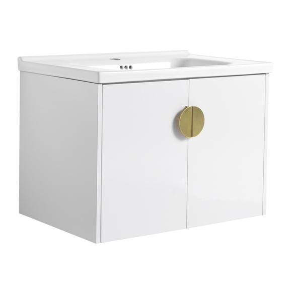 Bathroom Storage Cabinet 28 Inch Soft Close Doors Bathroom Vanity With Sink, For Small Bathroom (KD-Packing),Bathroom Wall Storage