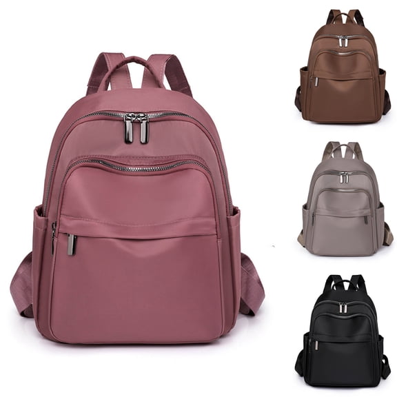 Stylago Mini Women Backpacks Fashion Ladies Nylon Daypack Lightweight Multiple Zipper Shopping Travel Small Schoolbags Black