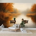 thumbnail image 7 of Wallpaper Mallard Ducks Autumn Wetland Golden Reeds Calm Water Peel and Stick Wall Murals 100"H x 144"W Removable PVC Wall Paper Self-Adhesive Wall Paintings Art Decor for Bedroom Living Room, 7 of 7