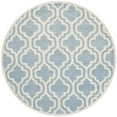 thumbnail image 6 of SAFAVIEH Chatham Henry Geometric Quatrefoil Wool Area Rug, Blue/Ivory, 5' x 5' Square, 6 of 10