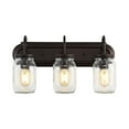 thumbnail image 2 of JONATHAN Y Gaines 19.3" 3-Light Farmhouse Industrial Iron Mason Jar LED Vanity, Oil Rubbed Bronze/Clear, 2 of 9
