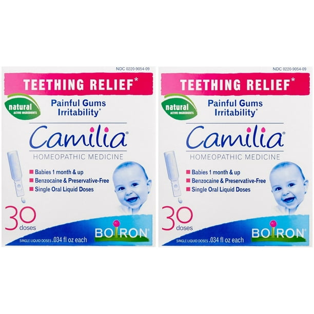 2 Pack Boiron Camilia Teething Relief, 30 Count Ea (0.034 fl oz each