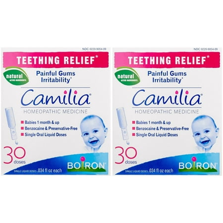 2 Pack Boiron Camilia Teething Relief, 30 Count Ea (0.034 fl oz (Best Medicine For Teething Toddler)