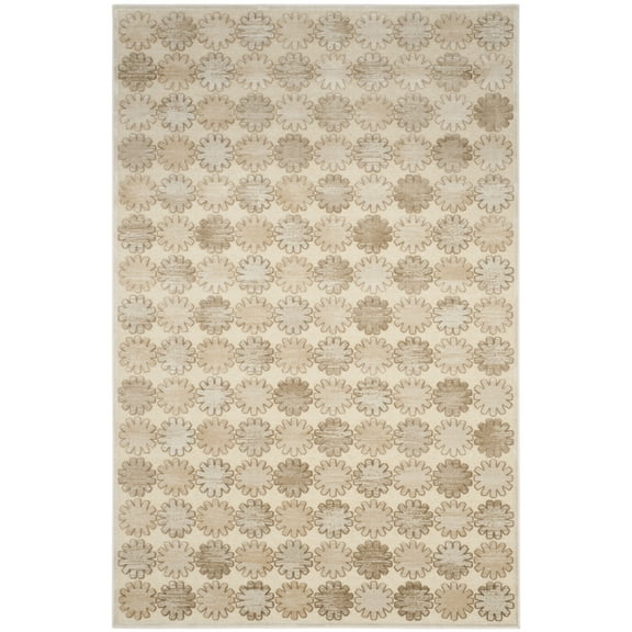 SAFAVIEH Martha Stewart Cosmin Floral Area Rug, Stone/Cream, 3'3" x 5'3"
