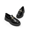 thumbnail image 4 of BURUDANI Women Platform Penny Loafers Slip-On Chunky Heel Casual Business Dress Shoes, 4 of 5