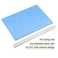 thumbnail image 3 of A4 Cutting Mat 12" x 9" Blue Craft Mat Non-Slip Cutting Board with 12" Stainless Steel Ruler for Sewing Quilting, 3 of 6