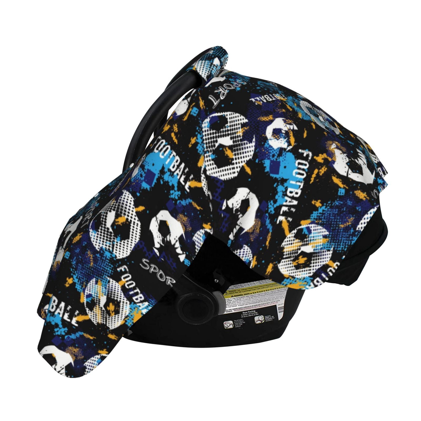 Naloa Football Baby Car Seat Cover, Breathable Baby Carrier Cover, Multiuse Baby Carrier Cover & Nursing Breastfeeding Cover