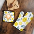 thumbnail image 4 of Lemon Kitchen Oven Mitt and Pot Holder Sets 2 Pcs for Baking, Cooking and Grilling, Heat Resistant Up To 392 °F, 4 of 5