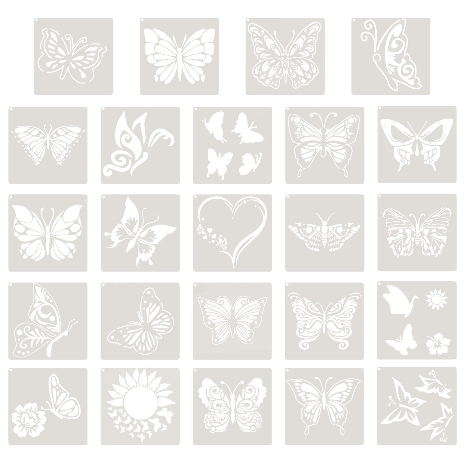 25pcs Butterflies Wall Plank Inkjet Templates DIY Butterflies Painting