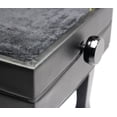 thumbnail image 4 of Genuine Leather Adjustable Piano Bench by Griffin Black Solid Wood Vintage Style & Heavy-Duty Ergonomic Keyboard Stool Cushion Seat With Storage Space Home Vanity Bench or Musicians Guitar Chair, 4 of 14