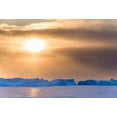 thumbnail image 2 of Zwick, Martin 18x13 Gold Ornate Wood Framed with Double Matting Museum Art Print Titled - Sunset during winter at the Ilulissat Fjord-located in the Disko Bay in West Greenland, 2 of 4