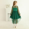 thumbnail image 4 of JUoaLXG Toddler Girls Casual Dresses Spring Mesh Solid Color Round Neck Long Sleeve A Line Dress Daily-Wear,Green,3-4 Years, 4 of 9