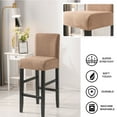 thumbnail image 2 of Stretch Bar Stool Cover, Pub Counter Stool Chair Slipcover Jacquard Dining Chair Covers Removable Washable Chair Cover Non Slip Furniture Protector for Dining Room Cafe-Khaki-2 PCS, 2 of 8